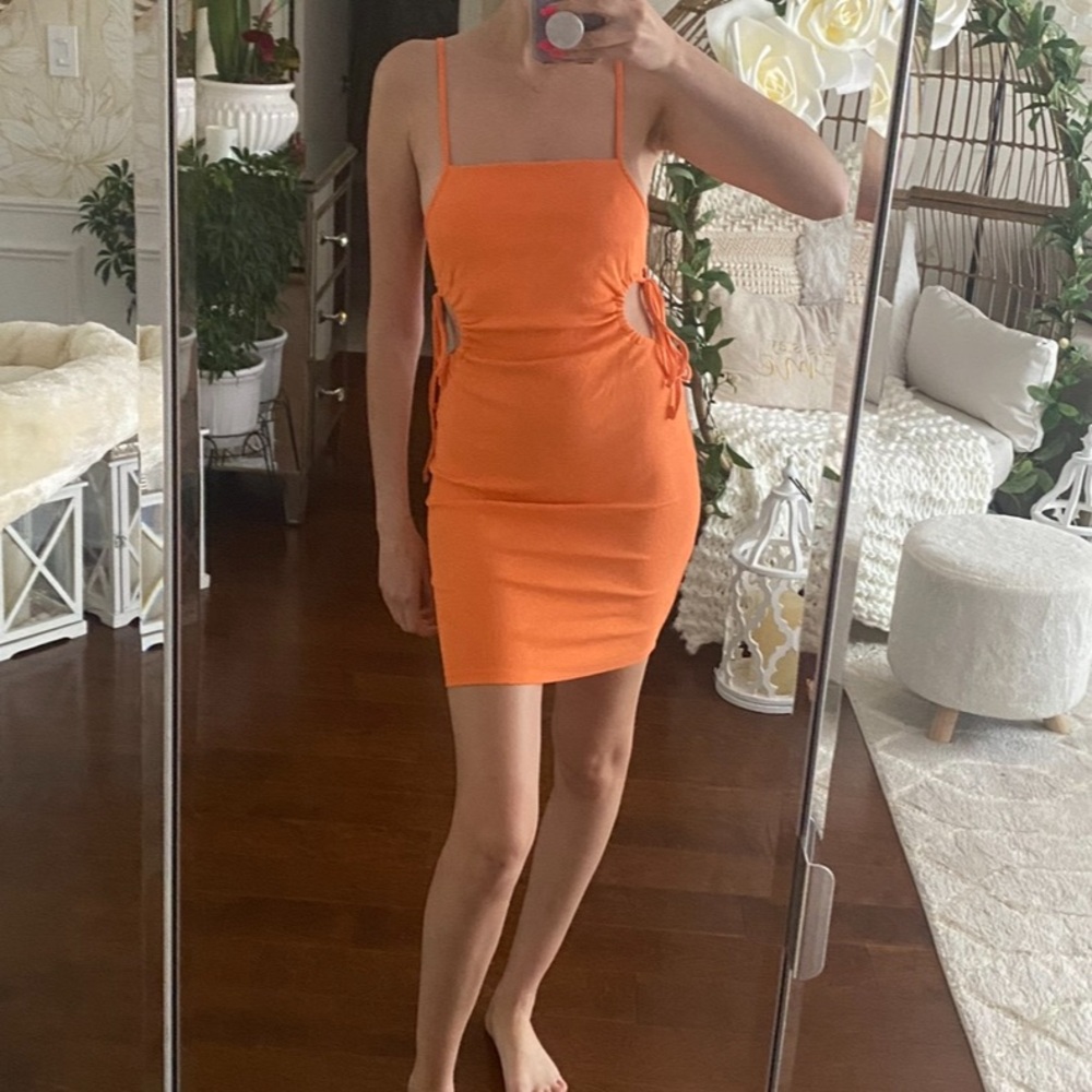 Orange Zara dress